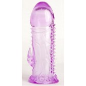 Фиолетовая гелевая насадка с шипами - 13 см. - Toyfa Basic - в Ельце купить с доставкой