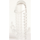 Гелевая прозрачная насадка с 2 отростками - 13 см. - Toyfa Basic - в Ельце купить с доставкой