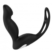 Черный вибромассажер простаты P-PLEASER W ERECTION ENHANCE - Dream Toys - в Ельце купить с доставкой