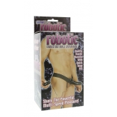 Мужской фаллопротез с вибрацией ROBOTIC MALE STRAP-ON BLACK - 17 см. - Seven Creations - купить с доставкой в Ельце