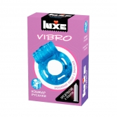Голубое эрекционное виброкольцо Luxe VIBRO  Кошмар русалки  + презерватив - Luxe - в Ельце купить с доставкой