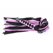 Черно-розовая плеть из замши - 58 см. - БДСМ Арсенал - купить с доставкой в Ельце