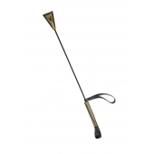 Черно-золотистый стек с хлопушкой из кожи - 62 см. - Sitabella - купить с доставкой в Ельце