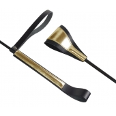 Черно-золотистый стек с хлопушкой из кожи - 62 см. - Sitabella - купить с доставкой в Ельце