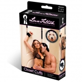 Черные фиксаторы с креплением к двери - Lux Fetish - купить с доставкой в Ельце