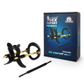 Черно-золотистый экстендер для пениса Sex Expert - Sex Expert - в Ельце купить с доставкой