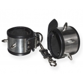 Серебристо-черные наручники с шипами и металлическим блеском - Sitabella - купить с доставкой в Ельце