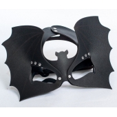 Черная кожаная маска на глаза  Летучая мышь - Sitabella - купить с доставкой в Ельце