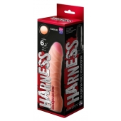 Телесная изогнутая насадка на Harness с коннектором BLACK LINE - 17 см. - LOVETOY (А-Полимер) - купить с доставкой в Ельце