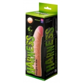 Телесная изогнутая насадка на Harness с коннектором GREEN LINE - 18 см. - LOVETOY (А-Полимер) - купить с доставкой в Ельце