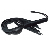 Чёрная кожаная плеть с жесткой ручкой - 63 см. - Sitabella - купить с доставкой в Ельце