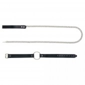 Черный поводок и чокер с кольцом Rada - Rebelts - купить с доставкой в Ельце