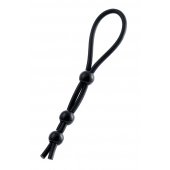 Черное лассо на пенис с тремя бусинами - A-toys - в Ельце купить с доставкой