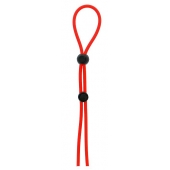 Красное лассо на пенис с двумя бусинами STRETCHY LASSO CAGE - Dream Toys - в Ельце купить с доставкой