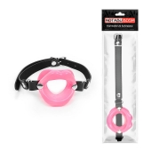 Розовый кляп-губки на черном ремешке - Notabu - купить с доставкой в Ельце