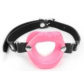 Розовый кляп-губки на черном ремешке - Notabu - купить с доставкой в Ельце