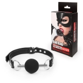 Черный силиконовый кляп-шарик на ремешке - Notabu - купить с доставкой в Ельце