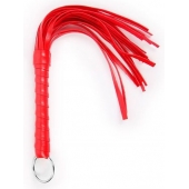 Красная плеть с рукоятью в оплетке - 28 см. - Notabu - купить с доставкой в Ельце