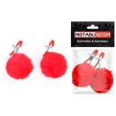 Зажимы для сосков с красным пушком - Notabu - купить с доставкой в Ельце