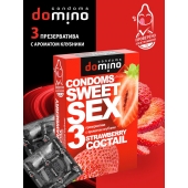 Презервативы для орального секса DOMINO Sweet Sex с ароматом клубничного коктейля  - 3 шт. - Domino - купить с доставкой в Ельце