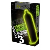 Презервативы DOMINO Neon Green со светящимся в темноте кончиком - 3 шт. - Domino - купить с доставкой в Ельце