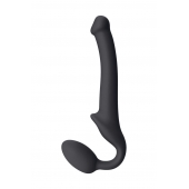 Черный безремневой страпон Silicone Bendable Strap-On S - Strap-on-me - купить с доставкой в Ельце