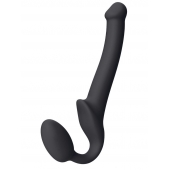 Черный безремневой страпон Silicone Bendable Strap-On S - Strap-on-me - купить с доставкой в Ельце