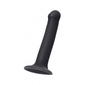 Черный фаллос на присоске Silicone Bendable Dildo M - 18 см. - Strap-on-me - купить с доставкой в Ельце