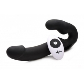 Черный безремневой страпон Urge Silicone Strap On с пультом ДУ - 24 см. - XR Brands - купить с доставкой в Ельце