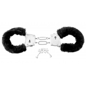 Меховые чёрные наручники Beginner s Furry Cuffs - Pipedream - купить с доставкой в Ельце