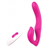 Ярко-розовый безремневой страпон REMOTE DOUBLE DIPPER - 22 см. - Dream Toys - купить с доставкой в Ельце