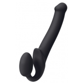 Черный безремневой страпон Silicone Bendable Strap-On M - Strap-on-me - купить с доставкой в Ельце