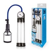 Прозрачная вакуумная помпа Sex Expert с манометром - Sex Expert - в Ельце купить с доставкой