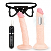 Регулируемые трусики с 2 насадками - 16 и 15 см. - Lux Fetish - купить с доставкой в Ельце