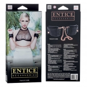 Черные мягкие наручники Entice French Cuffs с цепью - California Exotic Novelties - купить с доставкой в Ельце