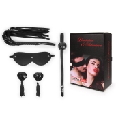 Эротический набор в черном цвете: маска, кляп, пэстисы, плётка - Notabu - купить с доставкой в Ельце