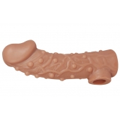 Телесная насадка на фаллос с отверстием для мошонки EXTREME SLEEVE - 15,6 см. - KOKOS - в Ельце купить с доставкой
