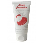 Лубрикант на водной основе с ароматом малины Love Protection Strawberry - 50 мл. - Lola Games - купить с доставкой в Ельце