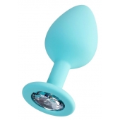 Мятная анальная втулка Brilliant с прозрачным кристаллом - 8 см. - ToyFa - купить с доставкой в Ельце