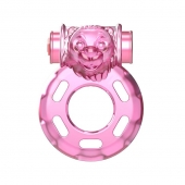 Розовое эрекционное кольцо с вибрацией Pink Bear - Baile - в Ельце купить с доставкой