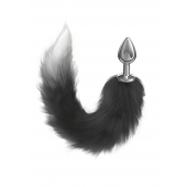 Серебристая анальная пробка с черным хвостом Starlit - Lola Games - купить с доставкой в Ельце