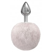 Серебристая анальная пробка с белым пушистым хвостиком Twinkle - Lola Games - купить с доставкой в Ельце