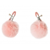Зажимы на соски Angelic с розовыми меховыми шариками - Lola Games - купить с доставкой в Ельце