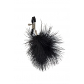 Зажимы на соски с черным пухом Euphoric - Lola Games - купить с доставкой в Ельце