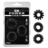 Набор из 3 черных эрекционных колец Gear Up Rings - Chisa - в Ельце купить с доставкой