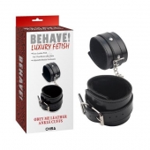 Черные оковы на ноги Obey Me Leather Ankle Cuffs - Chisa - купить с доставкой в Ельце