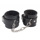 Черные оковы на ноги Obey Me Leather Ankle Cuffs - Chisa - купить с доставкой в Ельце