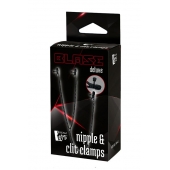 Черные зажимы на соски и клитор на цепочке DELUXE NIPPLE   CLIT CLAMPS - Dream Toys - купить с доставкой в Ельце