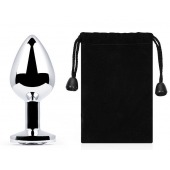 Серебристая анальная пробка с прозрачным стразом - 7,2 см. - Anal Jewelry Plug - купить с доставкой в Ельце