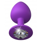 Фиолетовая анальная пробка со стразом Her Little Gem Large Plug - 9,5 см. - Pipedream - купить с доставкой в Ельце